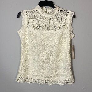 Nanette Lepore Knit Sleeveless Marshmallow Top